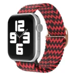 Uray store Apple Watch 42mm Star Kordon - Zigzag Kırmızı-Siyah