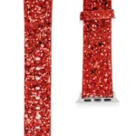 Uray store Apple Watch 42mm Starry Taşlı Kordon - Kırmızı