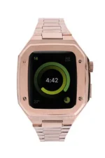 Uray store Apple Watch 44mm Metal Petek Kasalı Kordon - Rose Gold