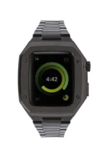 Uray store Apple Watch 44mm Metal Petek Kasalı Kordon - Siyah