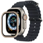 Uray store Apple Watch Ultra 49mm Alüminyum Kasa Cam Ekran Koruyucu - Gold