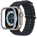 Uray store Apple Watch Ultra 49mm Alüminyum Kasa Cam Ekran Koruyucu - Mavi