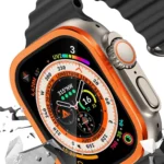 Uray store Apple Watch Ultra 49mm Alüminyum Kasa Cam Ekran Koruyucu - Turuncu