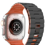 Uray store Apple Watch Ultra 49mm Wowen Kordon - Siyah-Turuncu