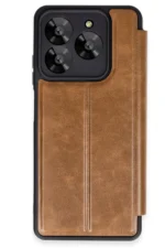 Uray store General Mobile Era 30 Kılıf Flip Cover - Taba