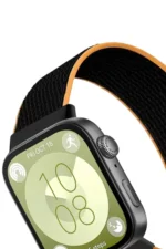 Uray store Huawei Fit 4 Hasırlı Cırtcırtlı Kordon - Siyah-Turuncu - Görsel 2
