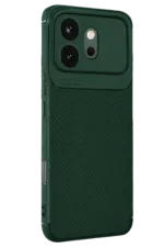 Uray store Huawei Honor 600 Auto Focus Karbon Kapak - Koyu Yeşil