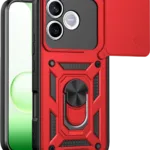 Uray store Huawei Honor 600 Lite Pars Lens Yüzüklü Silikon - Kırmızı