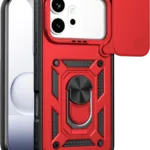 Uray store Huawei Honor 600 Pars Lens Yüzüklü Silikon - Kırmızı