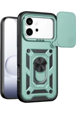 Uray store Huawei Honor 600 Pars Lens Yüzüklü Silikon - Yeşil