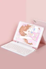 Uray store Huawei MatePad Air 11.5 Kılıf KC01 Smart Klavyeli Tablet Kılıfı - Pembe