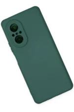 Uray store Huawei Nova 9 SE Kılıf Nano içi Kadife Silikon - Koyu Yeşil - Görsel 3