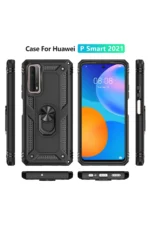 Uray store Huawei P Smart 2021 Kılıf Sofya Yüzüklü Silikon Kapak - Siyah - Görsel 3