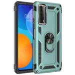 Uray store Huawei P Smart 2021 Kılıf Sofya Yüzüklü Silikon Kapak - Yeşil
