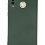 Uray store Huawei P30 Lite Kılıf Nano içi Kadife Silikon - Koyu Yeşil