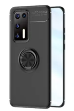Uray store Huawei P40 Kılıf Range Yüzüklü Silikon - Siyah