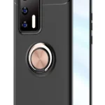 Uray store Huawei P40 Kılıf Range Yüzüklü Silikon - Siyah-Gold
