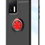 Uray store Huawei P40 Kılıf Range Yüzüklü Silikon - Siyah-Kırmızı