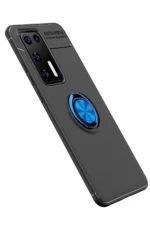 Uray store Huawei P40 Kılıf Range Yüzüklü Silikon - Siyah-Mavi - Görsel 2