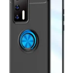 Uray store Huawei P40 Kılıf Range Yüzüklü Silikon - Siyah-Mavi
