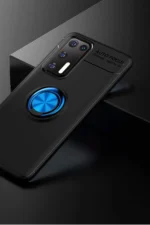 Uray store Huawei P40 Kılıf Range Yüzüklü Silikon - Siyah-Mavi - Görsel 3