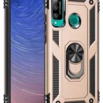 Uray store Huawei P40 Lite E Kılıf Sofya Yüzüklü Silikon Kapak - Gold