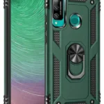 Uray store Huawei P40 Lite E Kılıf Sofya Yüzüklü Silikon Kapak - Yeşil
