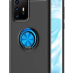 Uray store Huawei P40 Pro Kılıf Range Yüzüklü Silikon - Siyah-Mavi
