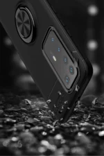 Uray store Huawei P40 Pro Kılıf Range Yüzüklü Silikon - Siyah-Mavi - Görsel 5