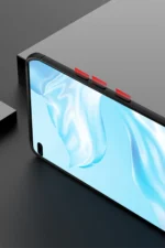 Uray store Huawei P40 Pro Kılıf Range Yüzüklü Silikon - Siyah-Mavi - Görsel 7