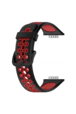 Uray store Huawei Watch Fit 2 Spor Delikli Kordon - Siyah-Kırmızı - Görsel 2
