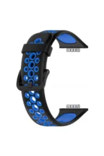 Uray store Huawei Watch Fit 2 Spor Delikli Kordon - Siyah-Mavi - Görsel 2