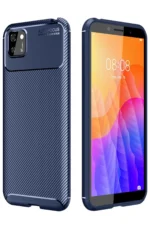 Uray store Huawei Y5P Kılıf Auto Focus Karbon Kapak - Lacivert