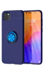 Uray store Huawei Y5P Kılıf Range Yüzüklü Silikon - Mavi