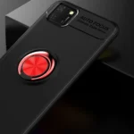 Uray store Huawei Y5P Kılıf Range Yüzüklü Silikon - Siyah-Kırmızı