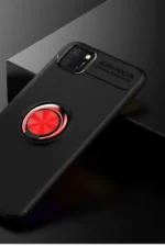 Uray store Huawei Y5P Kılıf Range Yüzüklü Silikon - Siyah-Kırmızı - Görsel 2