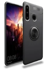 Uray store Huawei Y6P Kılıf Range Yüzüklü Silikon - Siyah