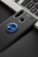 Uray store Huawei Y6P Kılıf Range Yüzüklü Silikon - Siyah-Mavi - Görsel 2