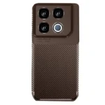 Uray store İnfinix GT 20 Pro Kılıf Auto Focus Karbon Kapak - Kahverengi