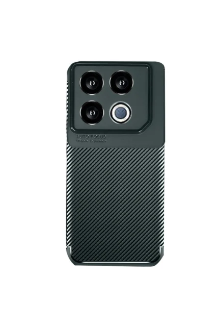 Uray store İnfinix GT 20 Pro Kılıf Auto Focus Karbon Kapak - Koyu Yeşil