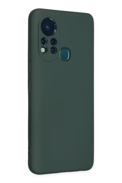 Uray store İnfinix Hot 11s Kılıf Nano içi Kadife Silikon - Koyu Yeşil