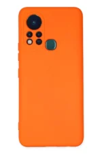Uray store İnfinix Hot 11s Kılıf Nano içi Kadife Silikon - Turuncu