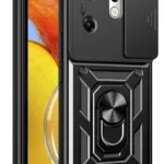 Uray store İnfinix Zero 30 4G Kılıf Pars Lens Yüzüklü Silikon - Siyah
