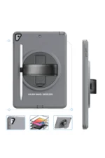 Uray store Apple iPad 10.2 (7.nesil) Kılıf Hand Strap Tablet Kılıfı - Gri - Görsel 2