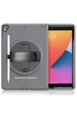 Uray store Apple iPad 10.2 (7.nesil) Kılıf Hand Strap Tablet Kılıfı - Gri