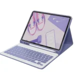Uray store Apple iPad 10.2 (9.nesil) Kılıf KC01 Smart Klavyeli Tablet Kılıfı - Derin Mor