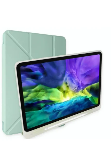 Uray store Apple iPad 2025 10.9 10.Nesil (A16) Kılıf Kalemlikli Mars Tablet Kılıfı - Açık Yeşil