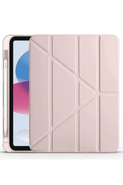 Uray store Apple iPad 2022 10.9 (10.nesil) Kılıf Kalemlikli Mars Tablet Kılıfı - Rose Gold