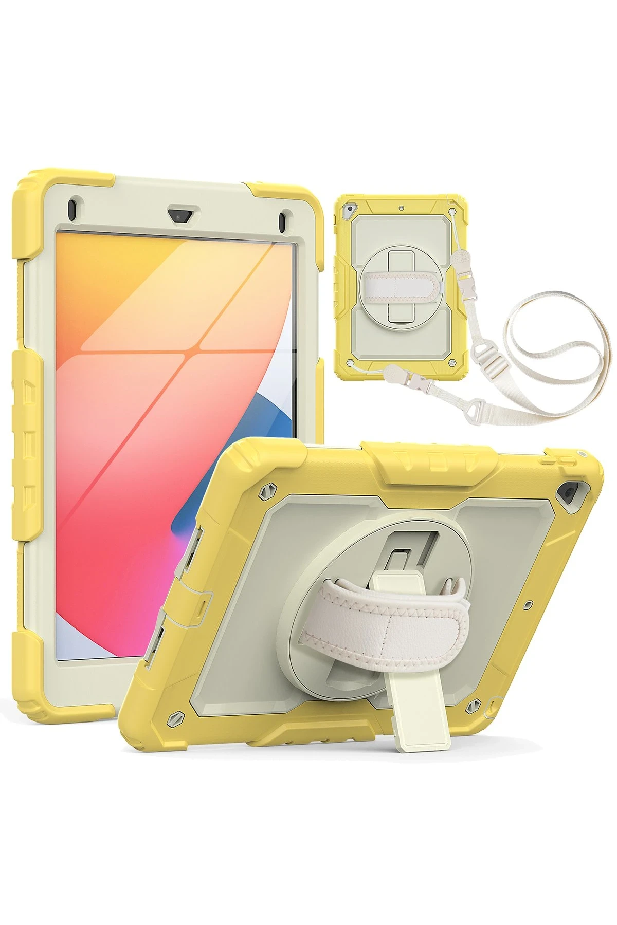 newface-ipad-5-air-97-kilif-strap-new-tablet-kapak-sari-default Uray store Apple iPad 5 Air 9.7 Kılıf Strap New Tablet Kapak - Sarı - Görsel 1