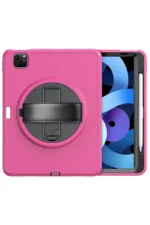 Uray store Apple iPad Pro 11 (2018) Kılıf Hand Strap Tablet Kılıfı - Pembe - Görsel 3